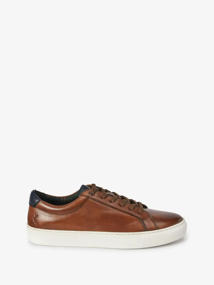 Joules Trainers Tan Brown Leather Trainers 8211 Men
