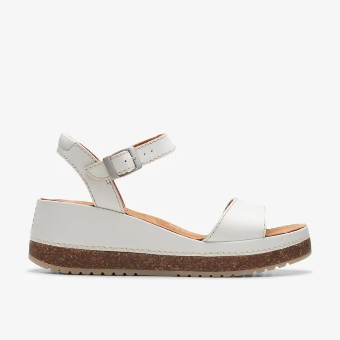 Kassanda Lily Off White Leather Women Clarks Sandals and Flip Flops