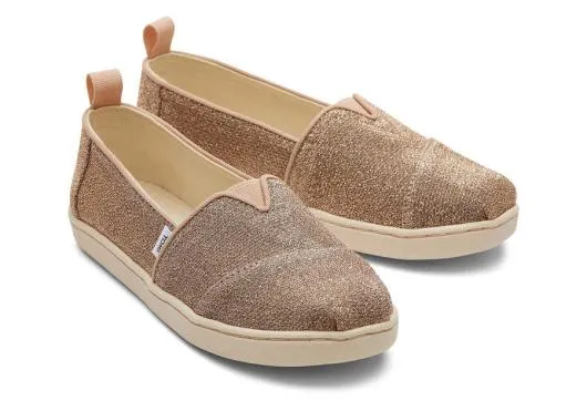 Kids KidsYouth Alpargata Gold Sparkle Knit Kids Shoe Gold Sparkle TOMS Alpargatas