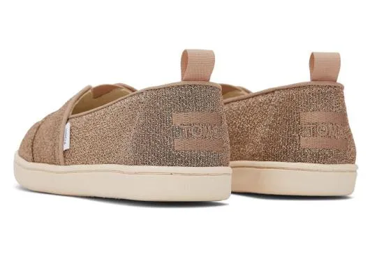 Kids KidsYouth Alpargata Gold Sparkle Knit Kids Shoe Gold Sparkle TOMS Alpargatas