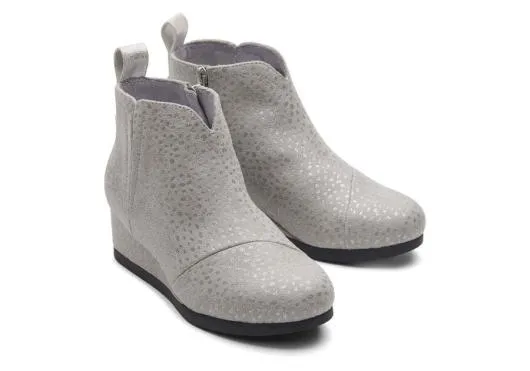Kids KidsYouth Clare Grey Wedge Kids Boot Drizzle Grey TOMS Boots and Booties