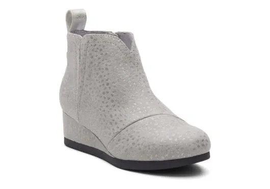 Kids KidsYouth Clare Grey Wedge Kids Boot Drizzle Grey TOMS Boots and Booties