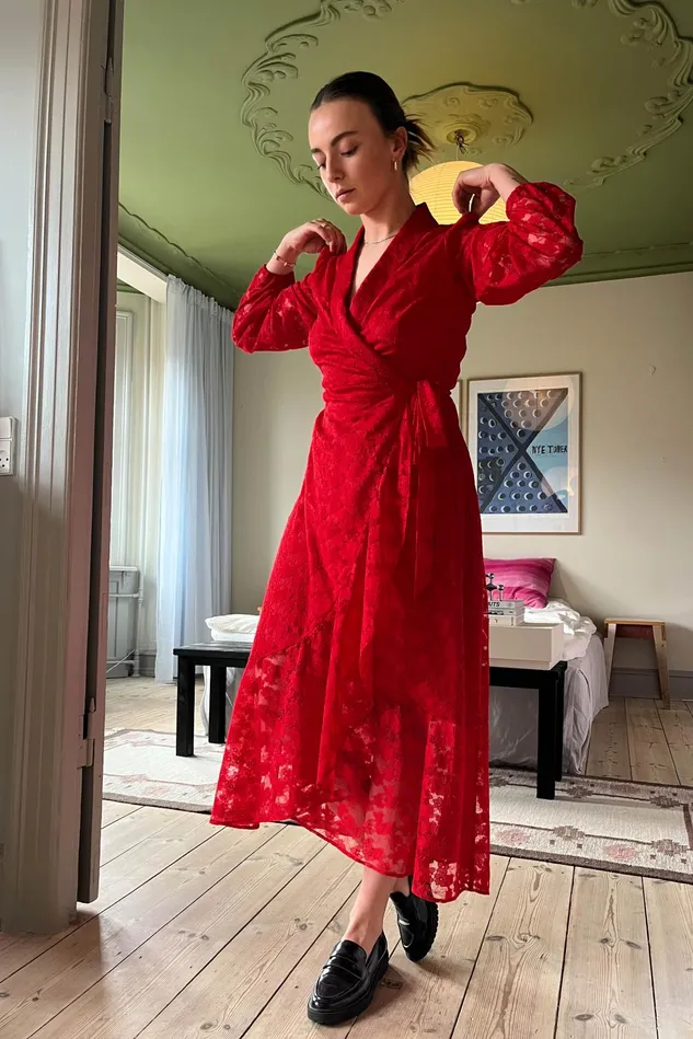 Lara Dress 8211 Fiery Red Women Cras Dresses