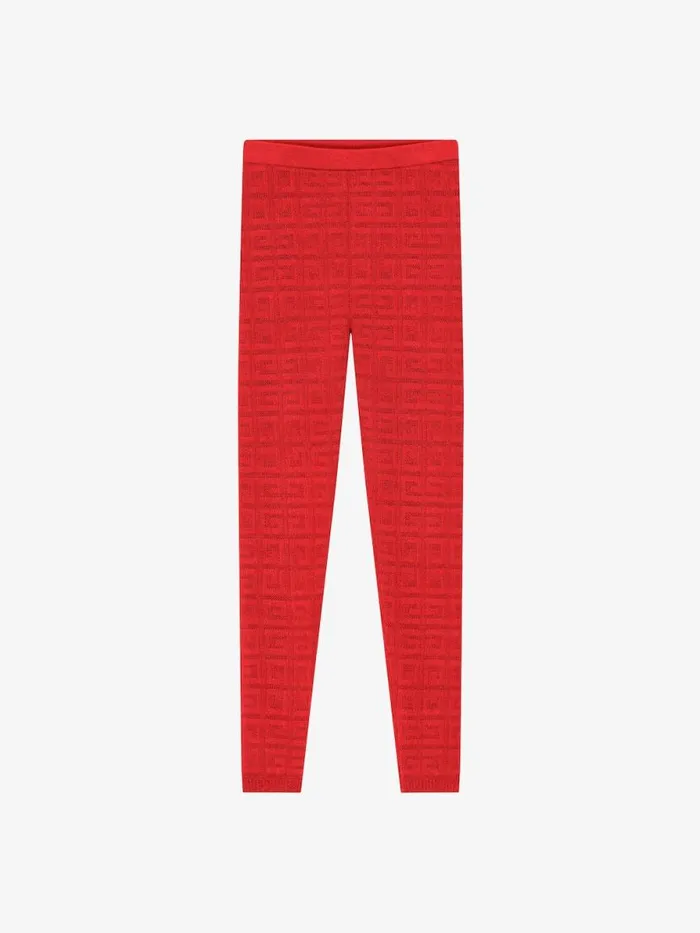 Leggings In 4g Jacquard Red Women Givenchy Pants and Shorts