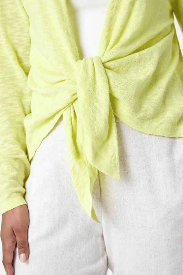 Lemon Petite Waterfall Front Cotton Knit Cardigan Women Roman Knitwear