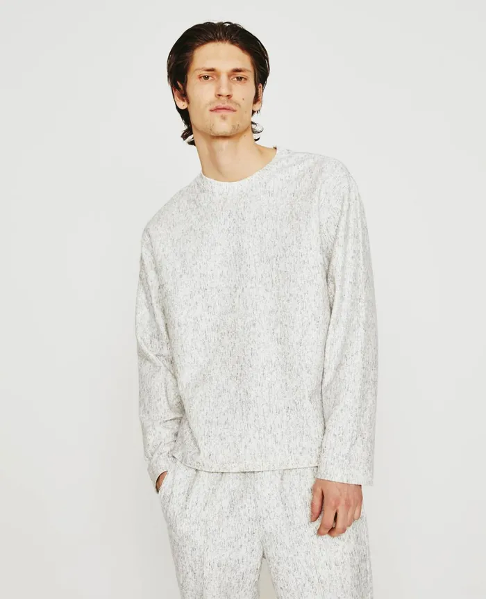 Liam Crew Ikat Wool Grey Multi Men AG Jeans Tees
