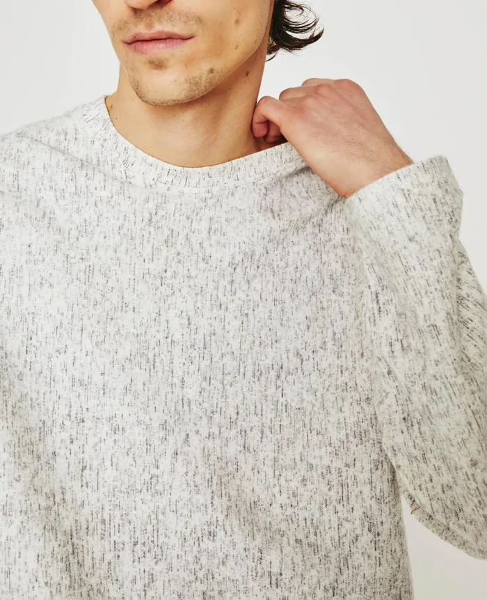 Liam Crew Ikat Wool Grey Multi Men AG Jeans Tees