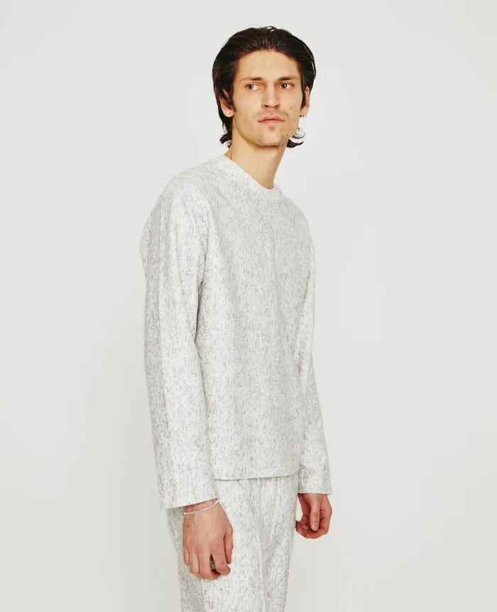 Liam Crew Ikat Wool Grey Multi Men AG Jeans Tees