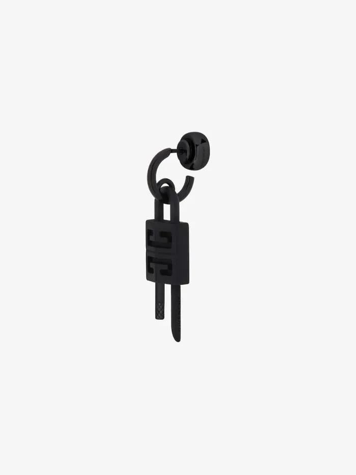Lock Earring In Enamelled Metal Black Men Givenchy Jewelry