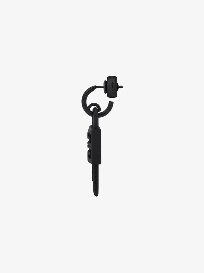 Lock Earring In Enamelled Metal Black Men Givenchy Jewelry