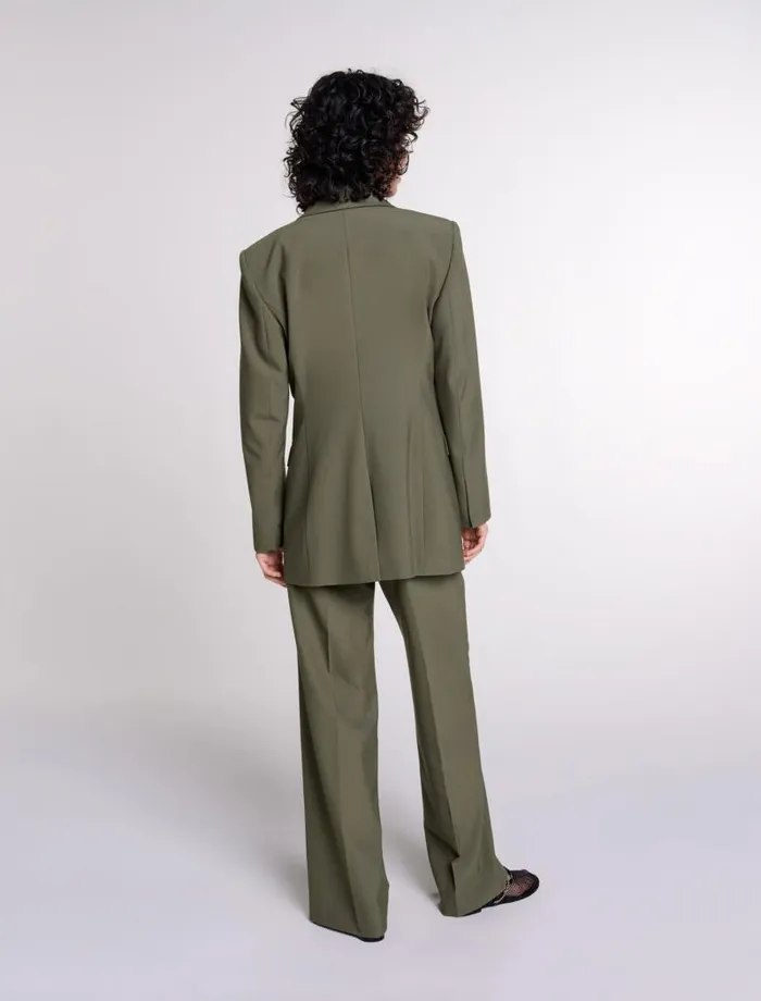 Maje Blazers and Jackets Womens Slimfit Suit Jacket Khaki