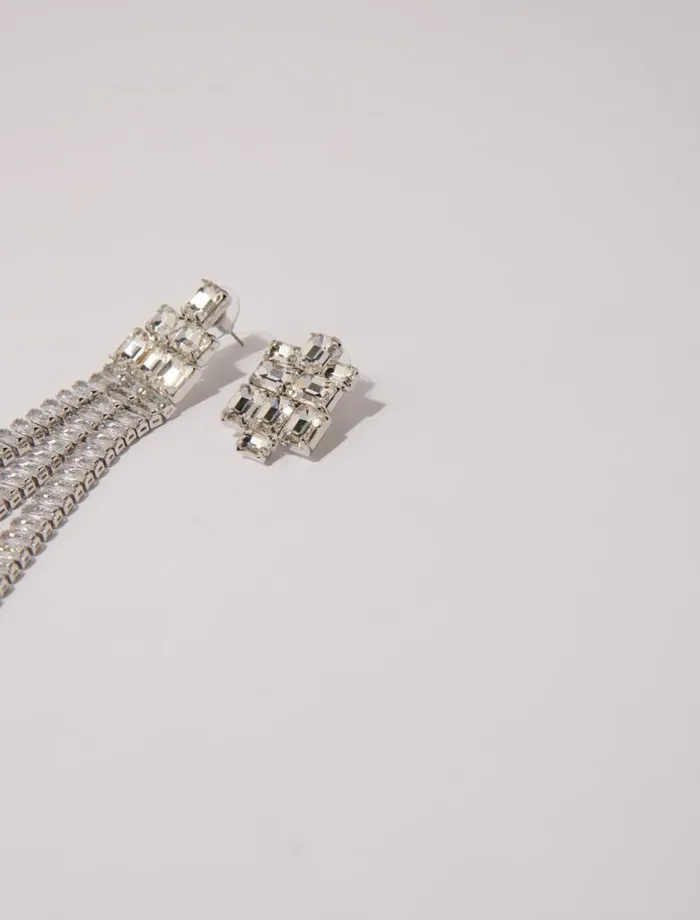 Maje Jewelry Womens Cascade Diamant Earrings Silver