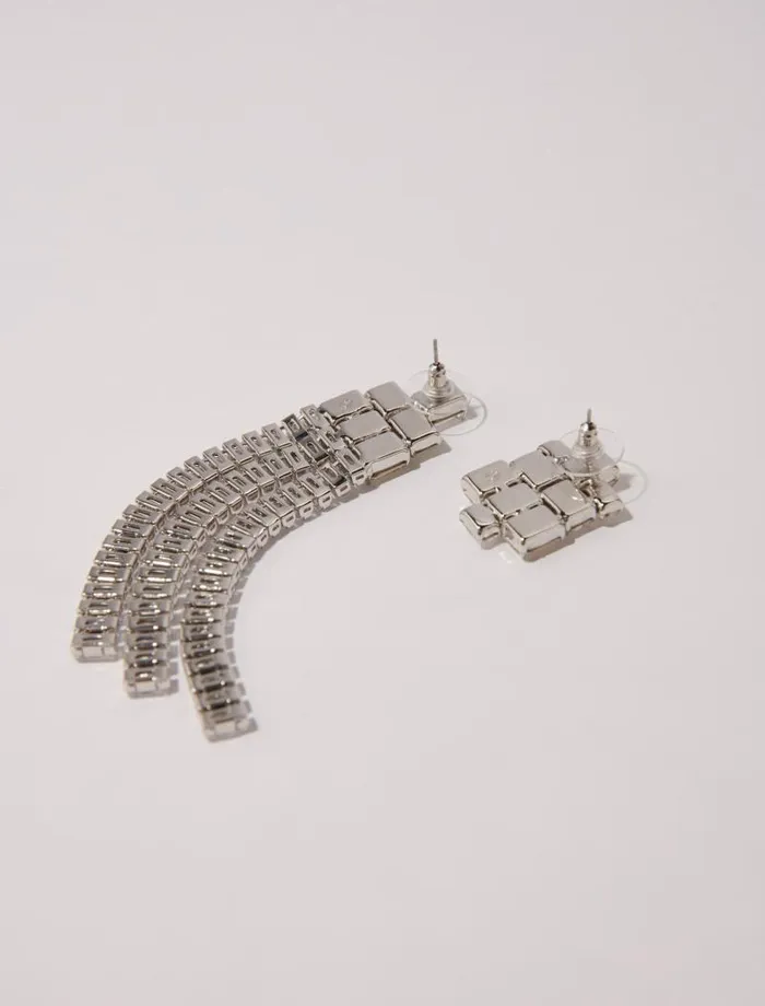 Maje Jewelry Womens Cascade Diamant Earrings Silver