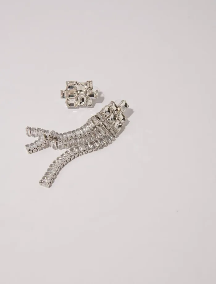 Maje Jewelry Womens Cascade Diamant Earrings Silver