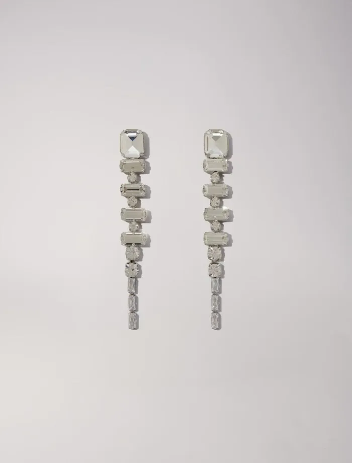 Maje Jewelry Womens Cascade Diamant Earrings Silver