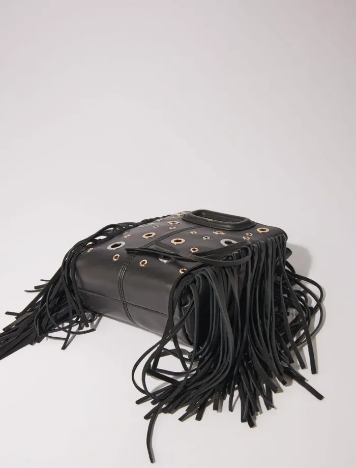 Maje Mini Bags Womens Leather M Mini Bag With Eyelets Black