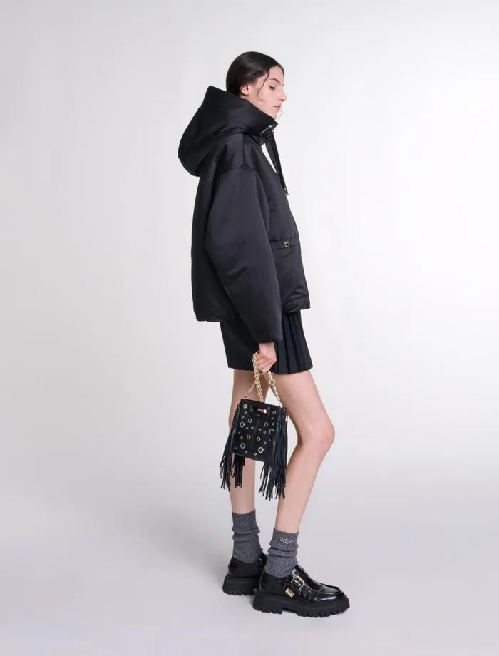 Maje Mini Bags Womens Leather M Mini Bag With Eyelets Black
