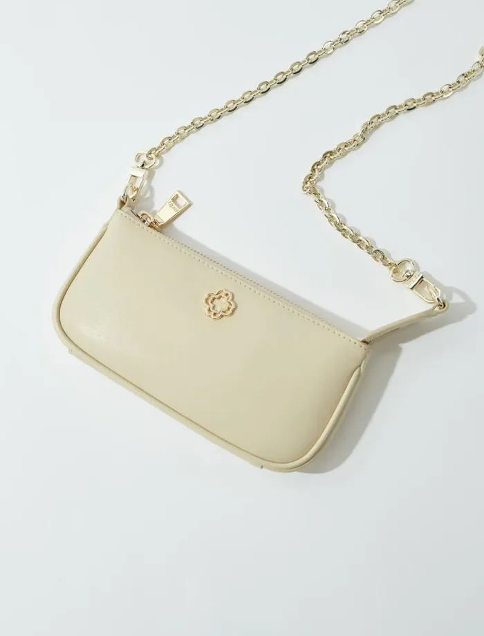 Maje Small Leather Goods Womens Small Leather Clutch Bag Ecru
