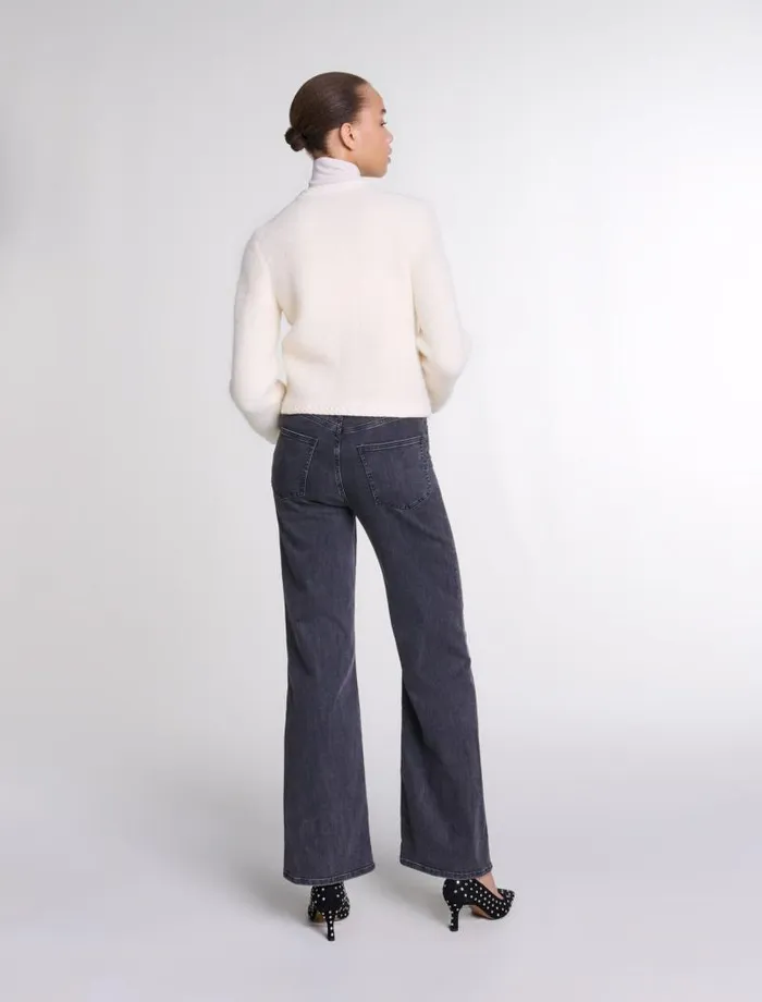 Maje Sweaters and Cardigans Womens Knit Cardigan Ecru