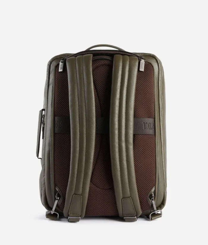 Man Backpacks and Belt Bags Alviero Martini Beta Leather 3Way Travel Backpack Military Green