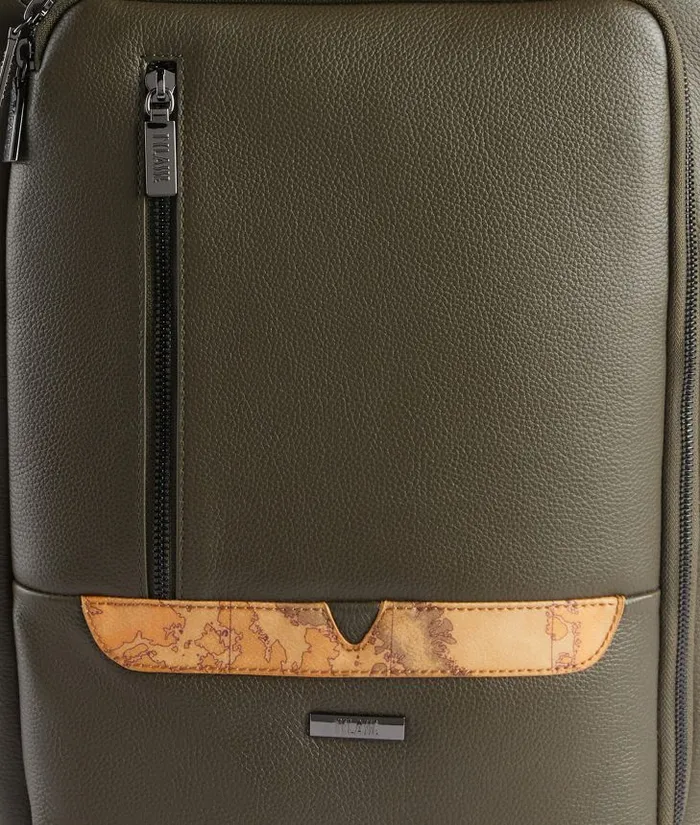 Man Backpacks and Belt Bags Alviero Martini Beta Leather 3Way Travel Backpack Military Green