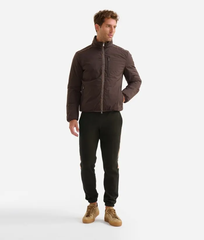 Man Coats and Jackets Alviero Martini Bomber Jacket With Geo Classic Details Chocolate Man Coats and Jackets Alviero Martini Bomber Jacket With Geo Classic Details Chocolate