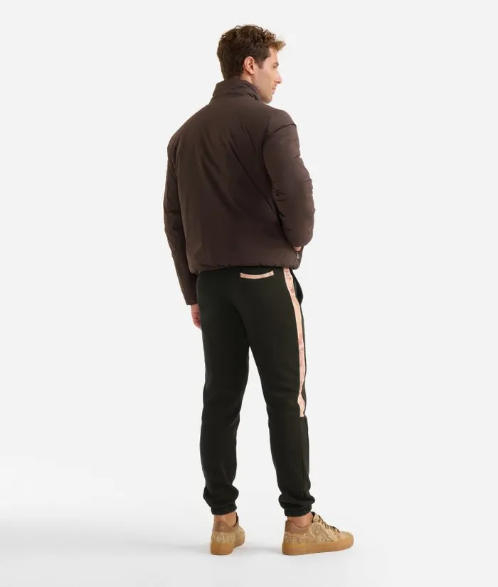 Man Coats and Jackets Alviero Martini Bomber Jacket With Geo Classic Details Chocolate