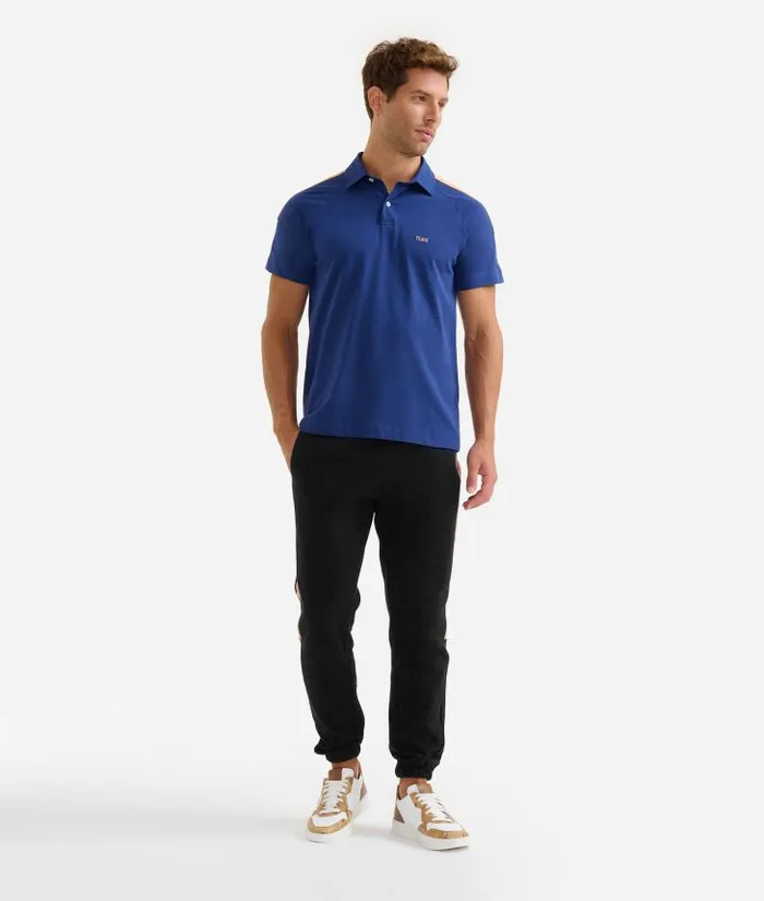Man Knitwears Shirts and TShirts Alviero Martini Stretch Cotton Polo Shirt With Shoulder Details Klein Blue Man Knitwears Shirts and TShirts Alviero Martini Stretch Cotton Polo Shirt With Shoulder Details Klein Blue