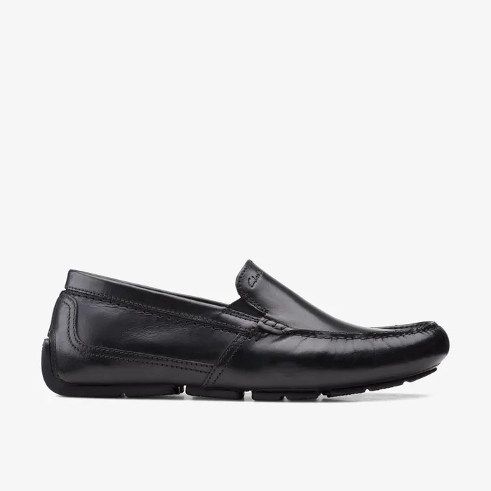 Markman Plain Black Leather Men Clarks Casual Dress Shoes