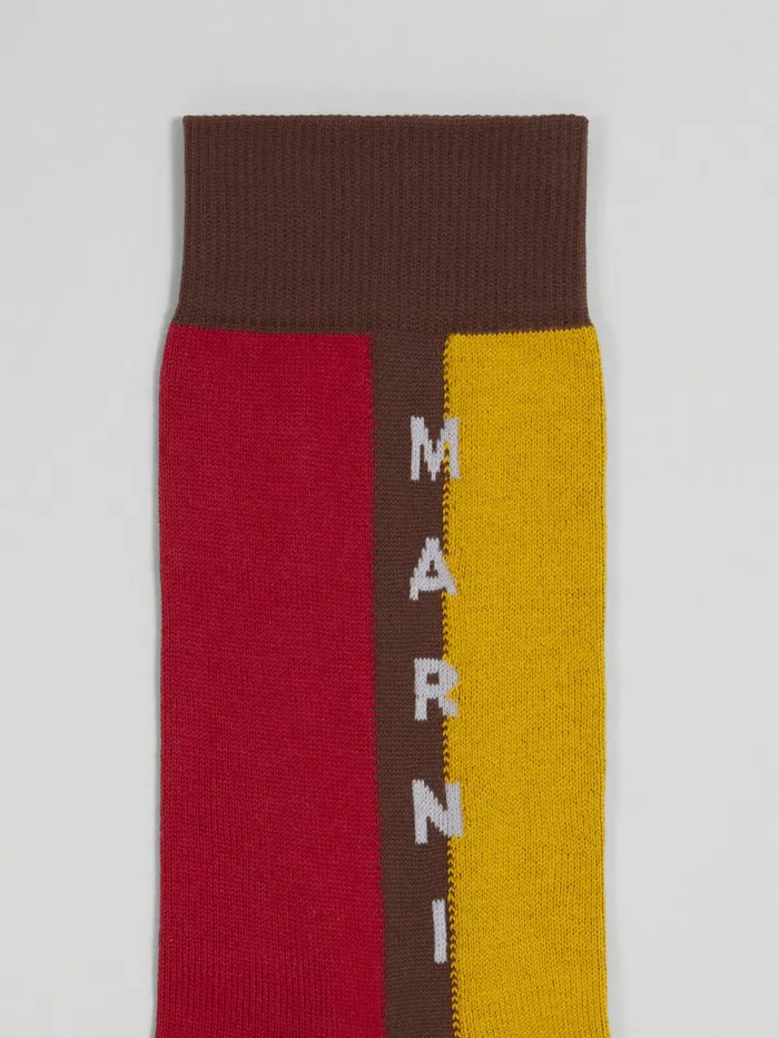 Marni And Yellow Lisle Cotton And Nylon Sock Red Mens Socks Marni And Yellow Lisle Cotton And Nylon Sock Red Mens Socks
