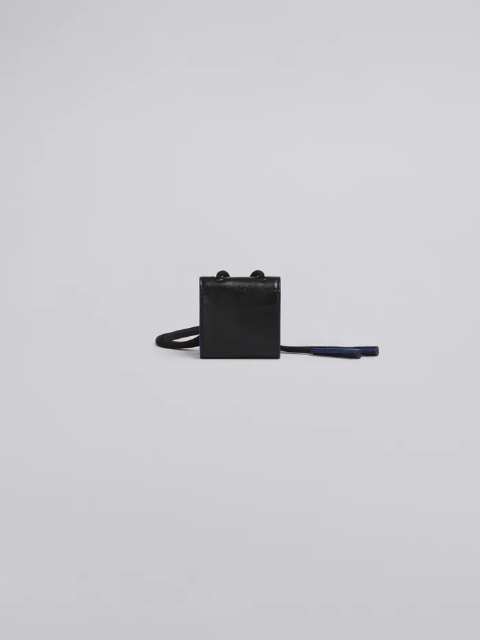 Marni Bicoloured Calfskin Airpods Holder With Adjustable Nylon Shoulder Strap Black Mens Wallets and Small Leather Goods Marni Bicoloured Calfskin Airpods Holder With Adjustable Nylon Shoulder Strap Black Mens Wallets and Small Leather Goods