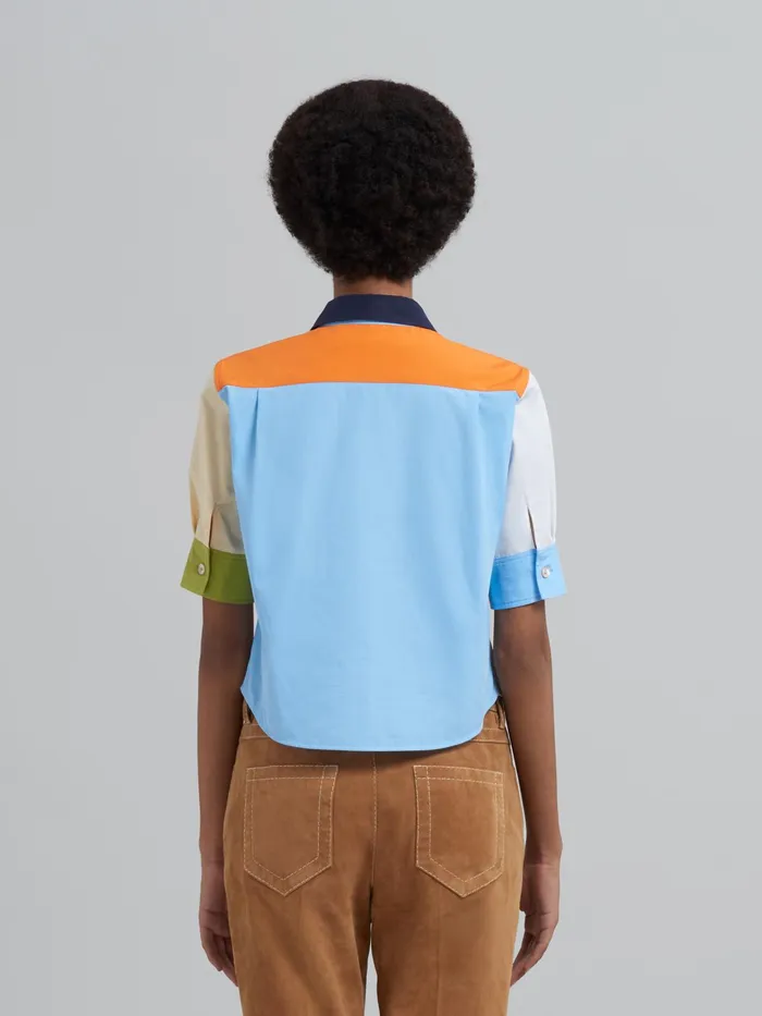 Marni Colourblock Bio Poplin Shortsleeved Shirt Ivory Womens Tops and Shirts Marni Colourblock Bio Poplin Shortsleeved Shirt Ivory Womens Tops and Shirts
