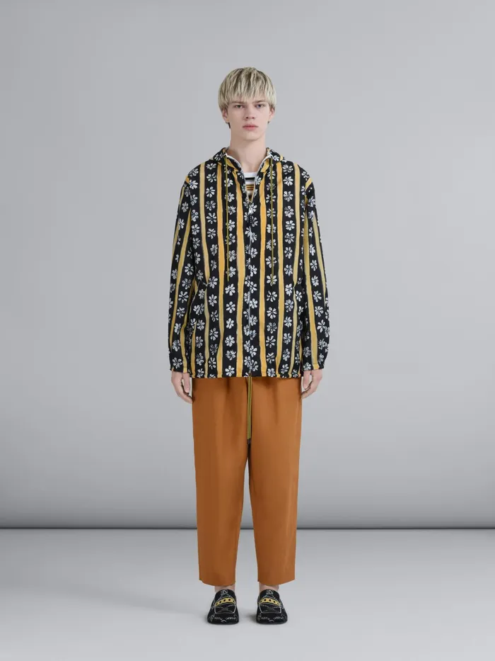 Marni Daisy Lane Print Nylon Parka Black Mens Coats and Jackets Marni Daisy Lane Print Nylon Parka Black Mens Coats and Jackets