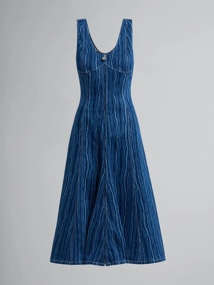 Marni Degrad Denim Dress Blublack Womens Dresses