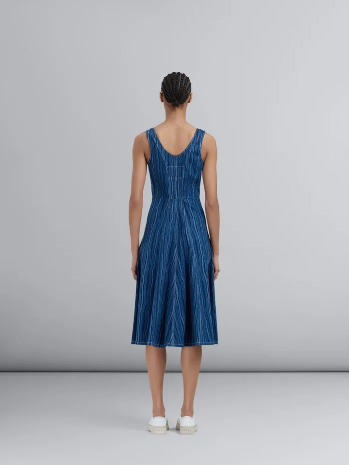 Marni Degrad Denim Dress Blublack Womens Dresses Marni Degrad Denim Dress Blublack Womens Dresses