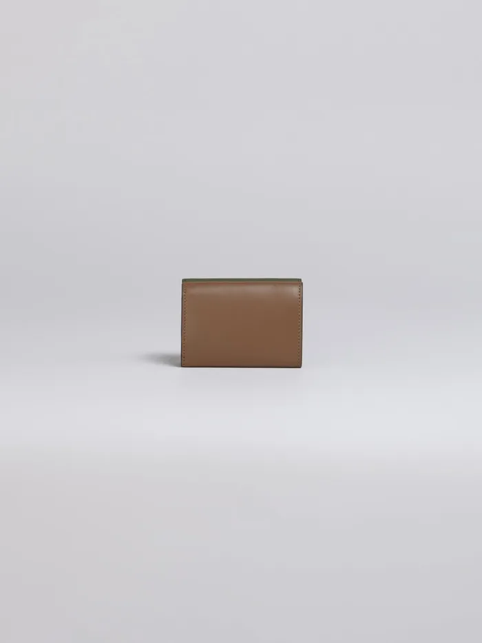 Marni Green Grey And Brown Saffiano Leather Trifold Wallet Mosstone Womens Wallets and Small Leather Goods Marni Green Grey And Brown Saffiano Leather Trifold Wallet Mosstone Womens Wallets and Small Leather Goods