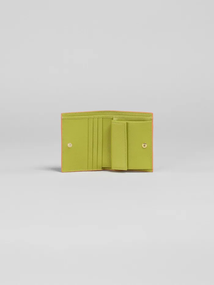 Marni Green Saffiano Leather Bifoldwallet Lime Womens Wallets and Small Leather Goods Marni Green Saffiano Leather Bifoldwallet Lime Womens Wallets and Small Leather Goods