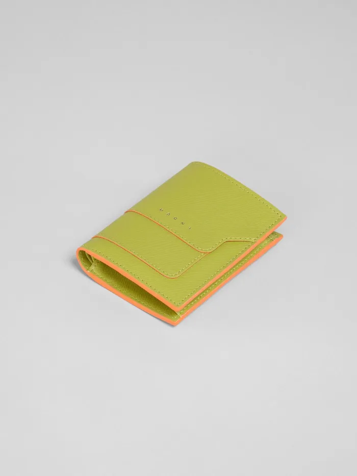 Marni Green Saffiano Leather Bifoldwallet Lime Womens Wallets and Small Leather Goods Marni Green Saffiano Leather Bifoldwallet Lime Womens Wallets and Small Leather Goods