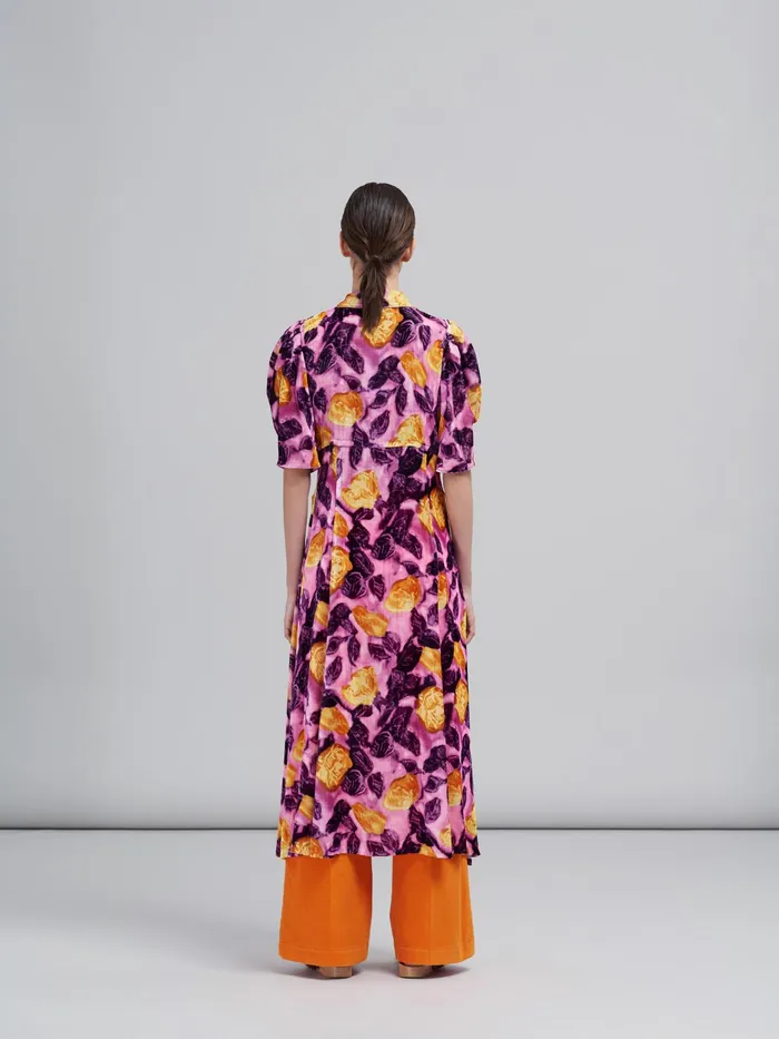 Marni Morning Blossom Print Fluid Velvet Dress Crocus Womens Dresses Marni Morning Blossom Print Fluid Velvet Dress Crocus Womens Dresses