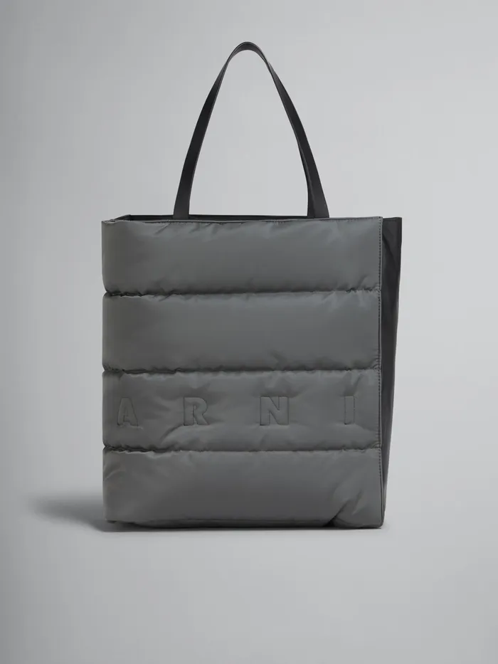 Marni Museo Large Bag In Grey Nylon Anthracite Dark Mens Shoulder Bags