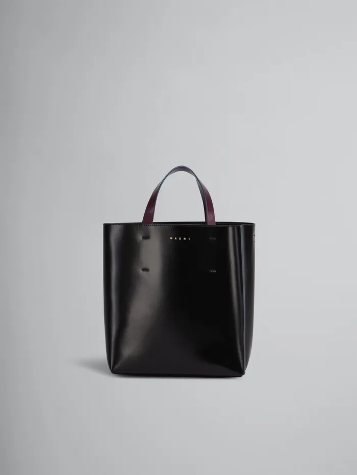 Marni Museo Small Bag In Shiny Smooth Calfskin Black Womens Shopping Bags