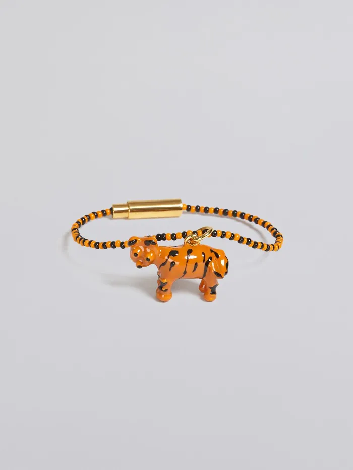 Marni Naif Tiger Bracelet In Glass And Resin Orange Womens Bracelets Marni Naif Tiger Bracelet In Glass And Resin Orange Womens Bracelets