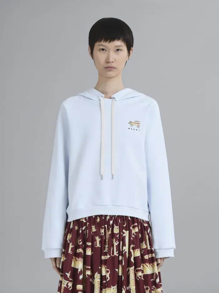 Marni Naif Tiger Print Cotton Sweatshirt Alluminium Womens Sweatshirts and TShirts
