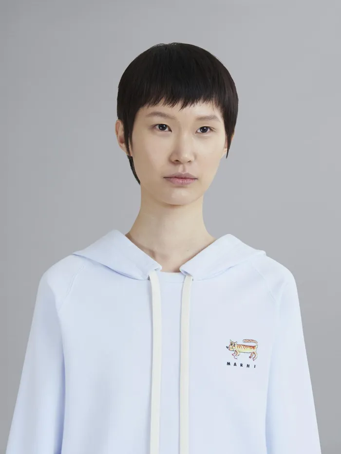Marni Naif Tiger Print Cotton Sweatshirt Alluminium Womens Sweatshirts and TShirts