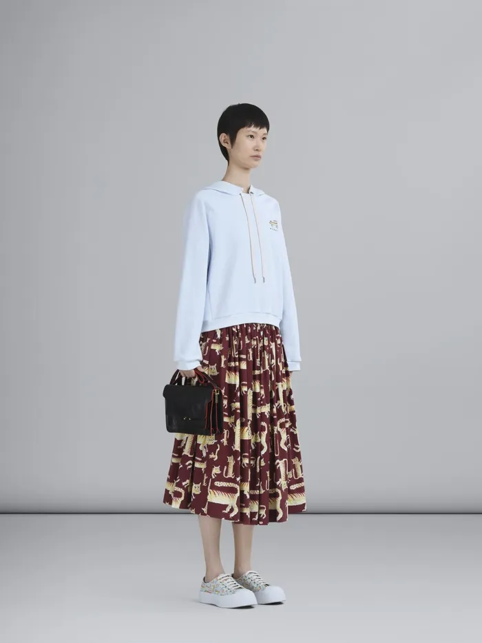 Marni Naif Tiger Print Cotton Sweatshirt Alluminium Womens Sweatshirts and TShirts