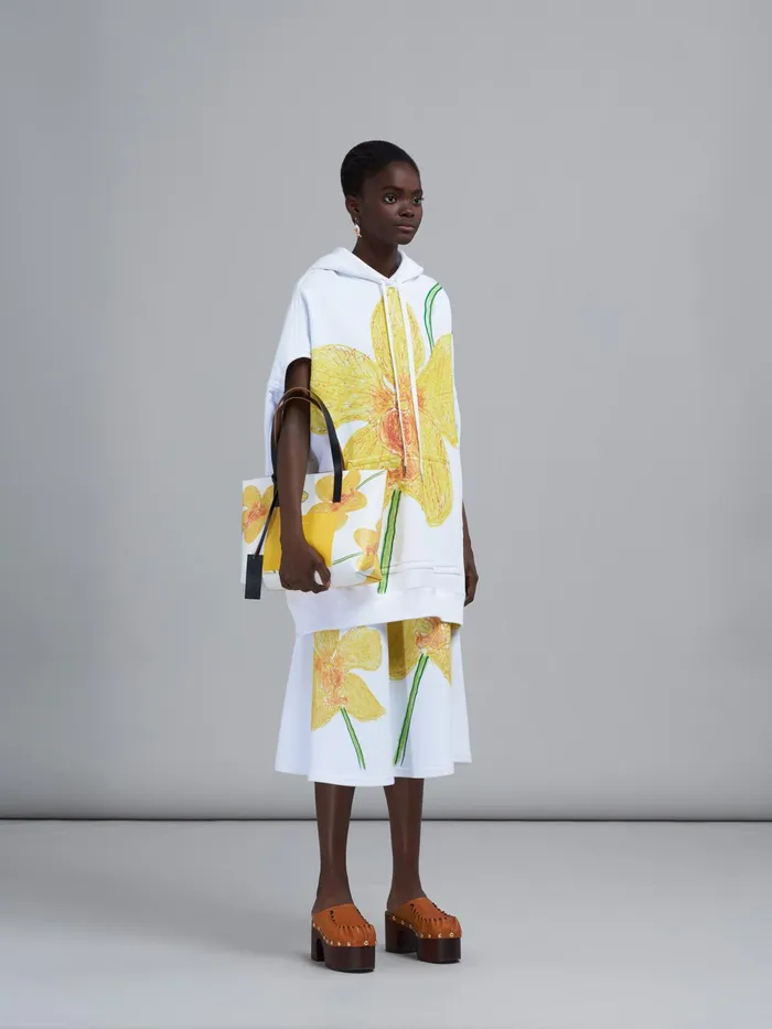 Marni Orchids Print Cotton Sweatshirt Vest Lily White Womens Sweatshirts and TShirts Marni Orchids Print Cotton Sweatshirt Vest Lily White Womens Sweatshirts and TShirts