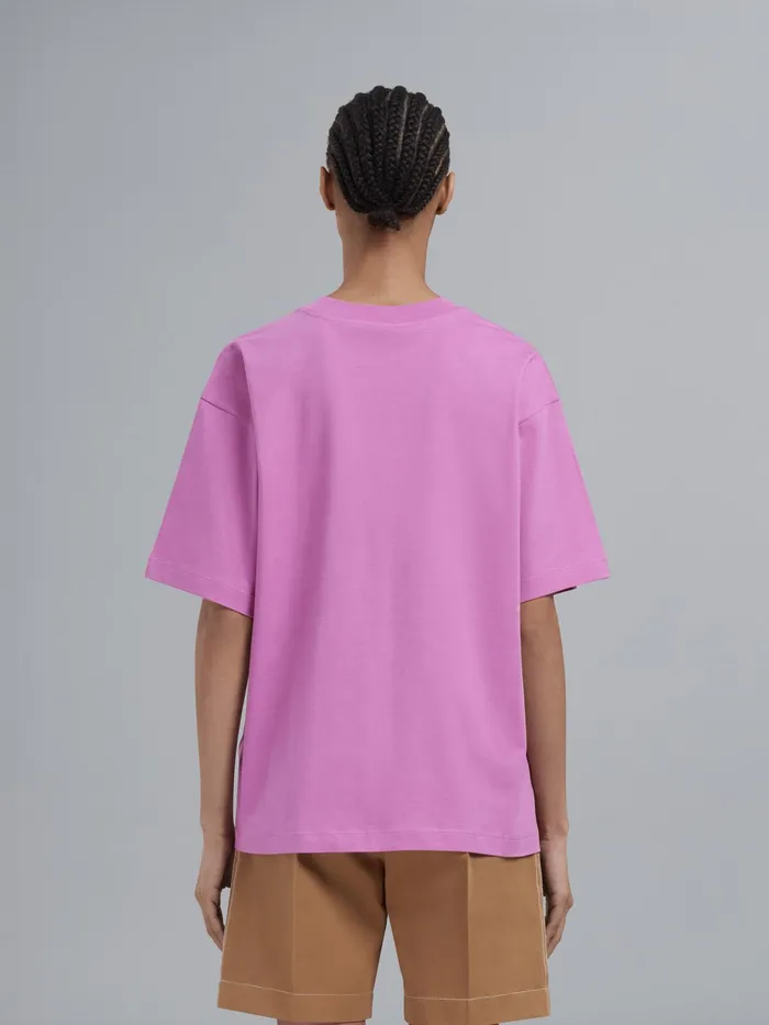 Marni Pink Logo Print Bio Jersey Tshirt Crocus Womens Sweatshirts and TShirts Marni Pink Logo Print Bio Jersey Tshirt Crocus Womens Sweatshirts and TShirts