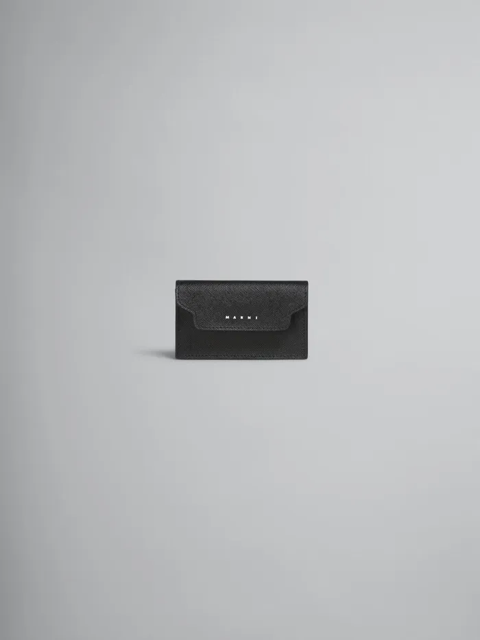 Marni Saffiano Leather Ziparound Card Case Black Mens Wallets and Small Leather Goods Marni Saffiano Leather Ziparound Card Case Black Mens Wallets and Small Leather Goods