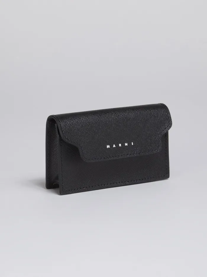 Marni Saffiano Leather Ziparound Card Case Black Mens Wallets and Small Leather Goods Marni Saffiano Leather Ziparound Card Case Black Mens Wallets and Small Leather Goods