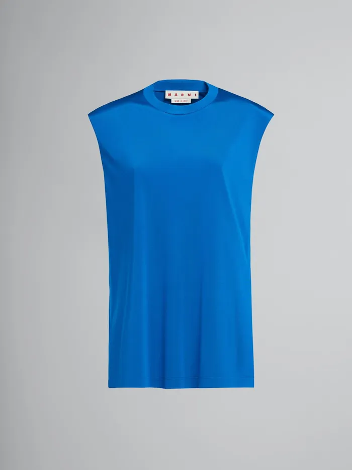 Marni Viscose Jersey Long Top Royal Womens Tops and Shirts